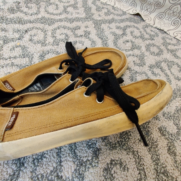 VANS Men's Dark Khaki Tan Canvas Off The Wall Skater Sneakers Loafer Shoes 6.5 - Picture 7 of 10